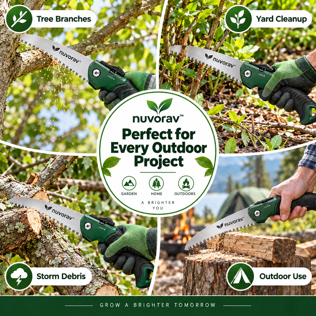 Nuvorav™ Folding Garden Saw with High-Carbon Steel Blade and Ergonomic Non-Slip Grip