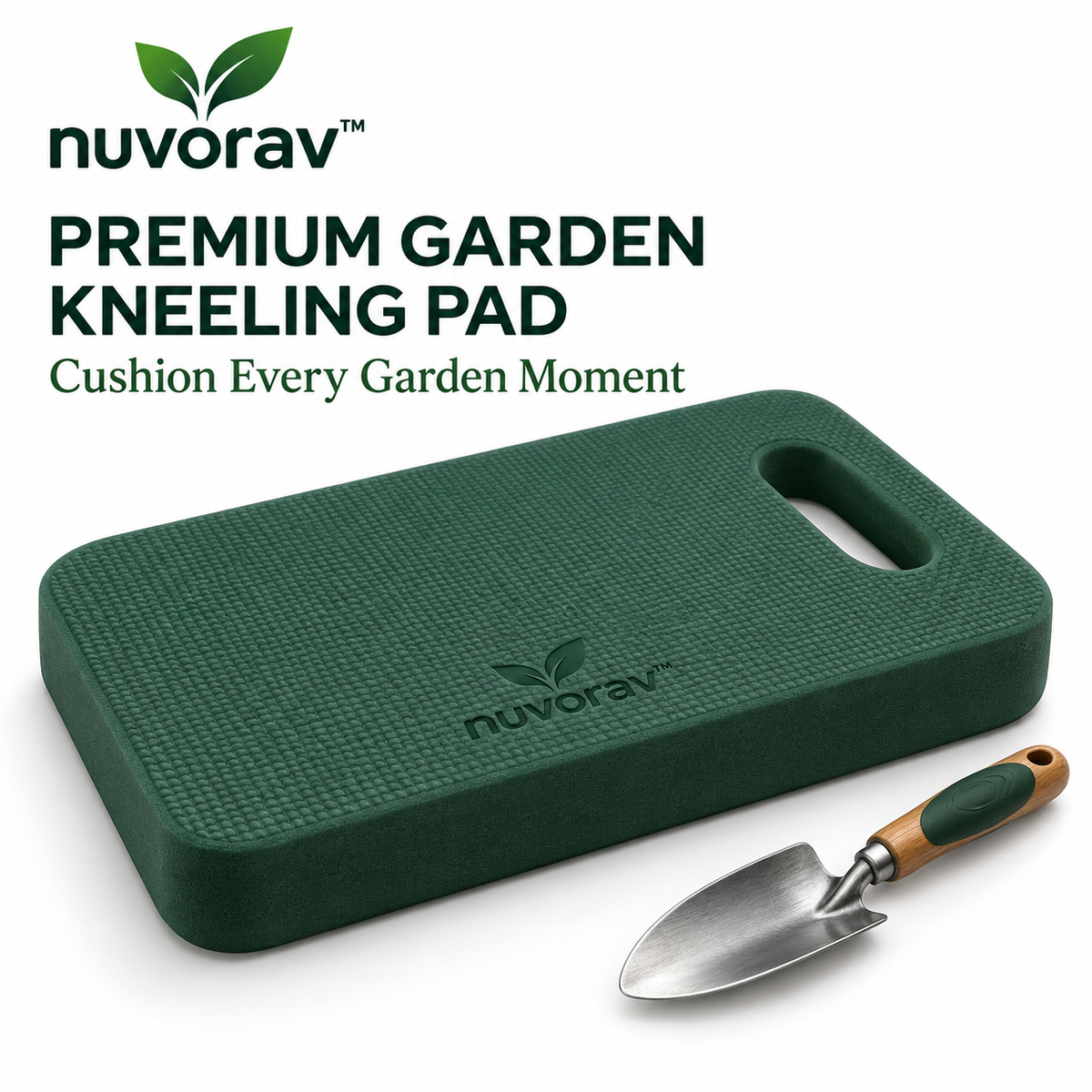 Nuvorav™ Garden Kneeling Pad, Thick Foam Knee Cushion with Non-Slip Surface, Portable Kneeler Mat for Gardening, Planting, Cleaning and Outdoor Tasks
