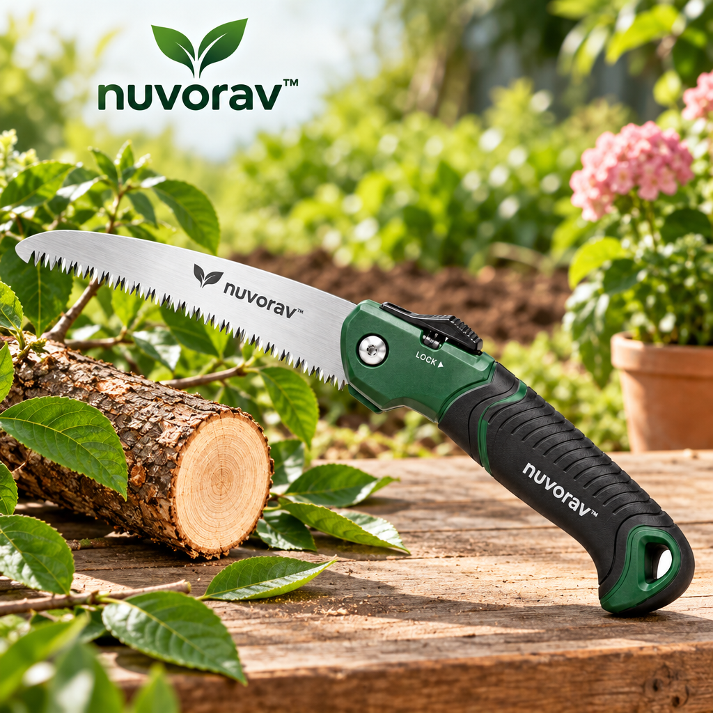 Nuvorav™ Folding Garden Saw with High-Carbon Steel Blade and Ergonomic Non-Slip Grip