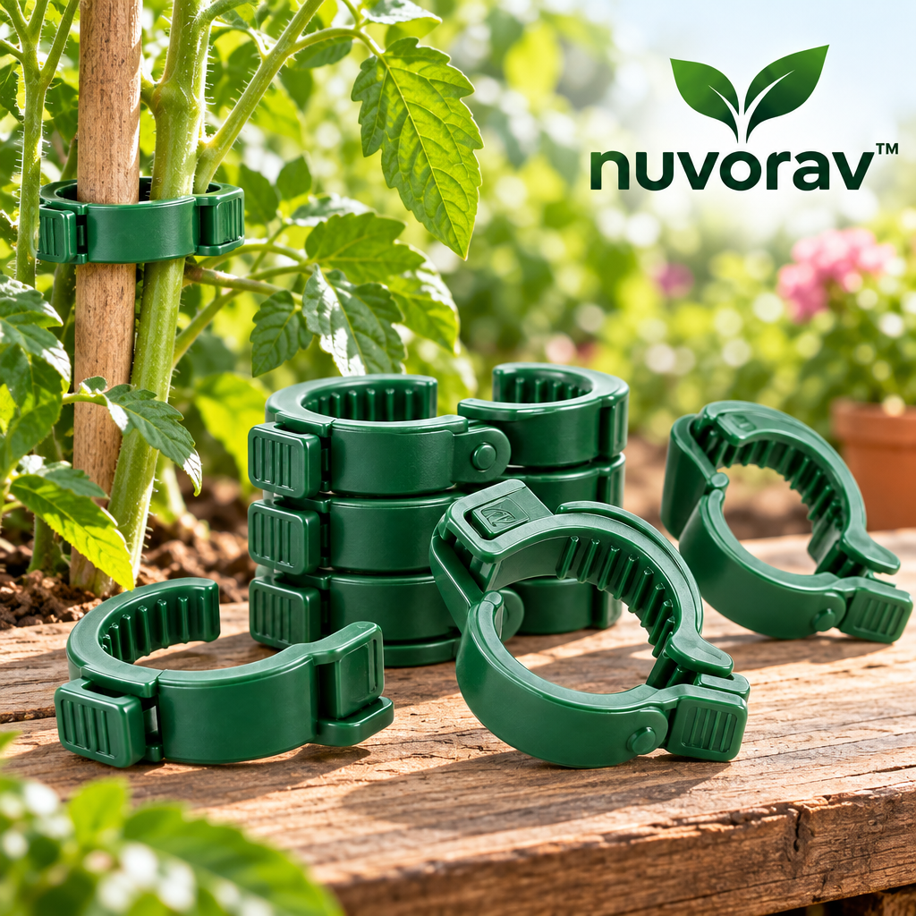 Nuvorav™ Plant Support Clips Set, Featuring Quick Snap Design and Reusable Plant Support Clips